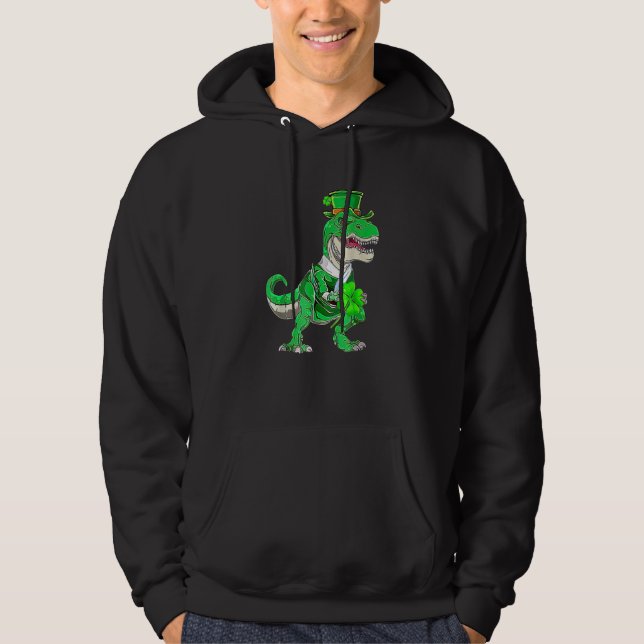 St Pat Rex Day Patrick Day Irish Rex Dinosaur Boy Hoodie (Vorderseite)