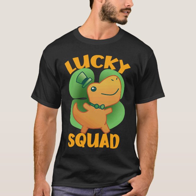 St Pat Trex Day Dino Happy St Patrick's Day Go Luc T-Shirt (Vorderseite)