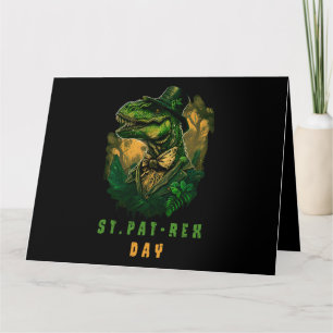 St Pat Trex Tag Kobold Dinosaur Dino Glücklich St Karte
