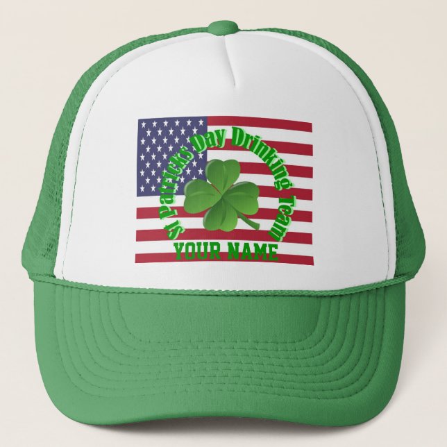 St. Patrcks Tagestrinkteam Truckerkappe (Vorderseite)