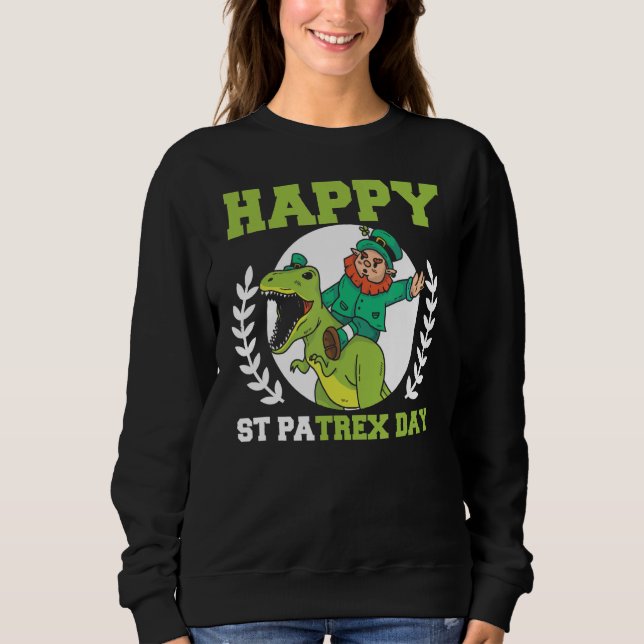 St Patrex Day Leprechaun Dino Sweatshirt (Vorderseite)