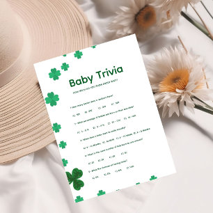 ST Patrick Baby-Quiz Baby-Party-Spiel Karte