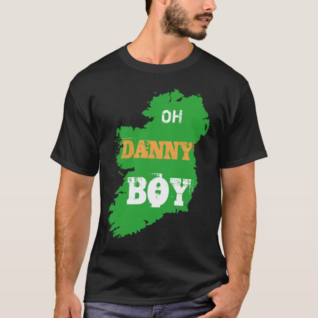 St Patrick cooler Danny-Junge mit grüner Karte von T-Shirt (Vorderseite)