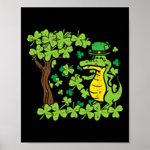 St Patrick Day Alligator Kleeblatt Saint Pattys Me Poster