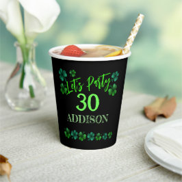 St Patrick Day Birthday Lasse Party Kleeblatt Pappbecher