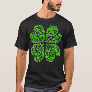 St Patrick Day Gaming 4 Leaf Clover Kleeblatt Funn T-Shirt