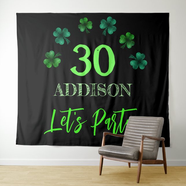 St Patrick Day Geburtstag Lasse Party Hintergrund Wandteppich (Beispiel (Horizontal))
