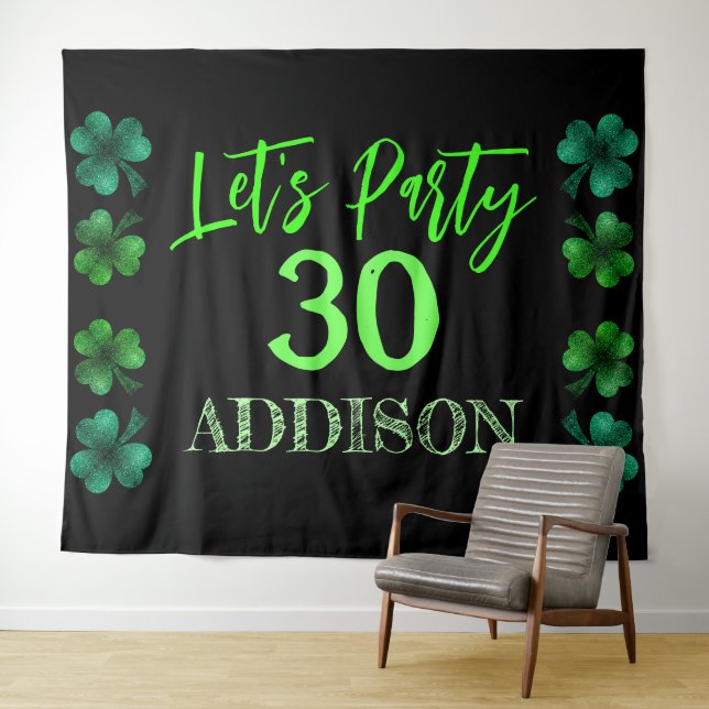St Patrick Day Geburtstag Lasse Party Hintergrund Wandteppich (Beispiel (Horizontal))
