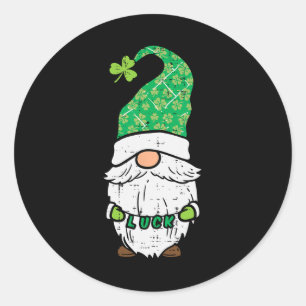 St Patrick Day Gnome Lucky Saint Paddys Pattys Men Runder Aufkleber