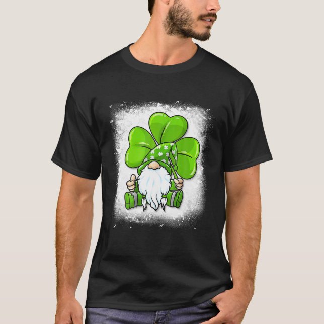 St Patrick Day Gnomen For Women Gnome Shamrock Gif T-Shirt (Vorderseite)