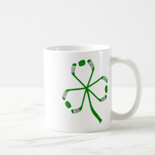 St Patrick Day Ice Hockey Sticks Kleeblatt Green C Kaffeetasse