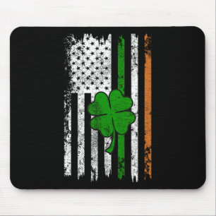 St Patrick Day Irish American Flag Retro Saint Pat Mousepad