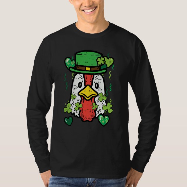 St Patrick Day Irish Chicken Saint Paddys Farm Men T-Shirt (Vorderseite)
