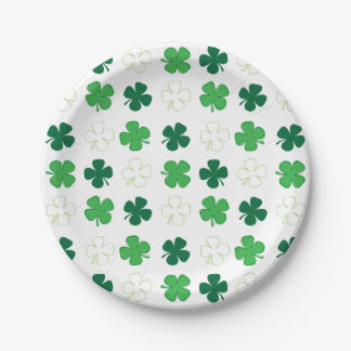 St. Patrick Day Irish Green Kleeblatts Pappteller