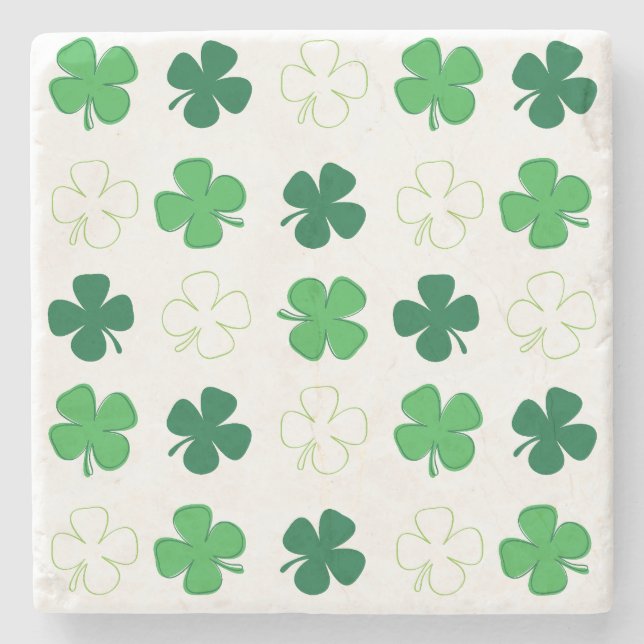 St. Patrick Day Irish Green Kleeblatts Steinuntersetzer (Vorderseite)