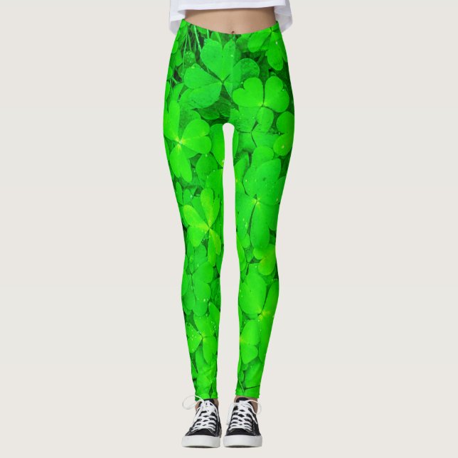 St. Patrick Day Irish Kleeblatt Clovers Green Leggings (Vorderseite)