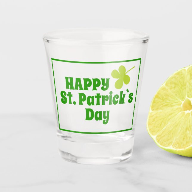 St Patrick Day Kleeblatt Green Beer Schnapsglas (Vorderseite)