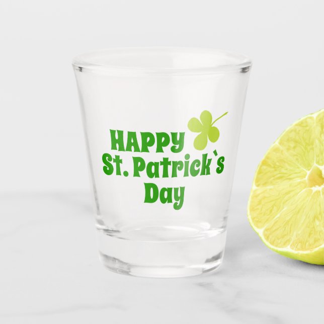 St Patrick Day Kleeblatt Green Beer Schnapsglas (Vorderseite)