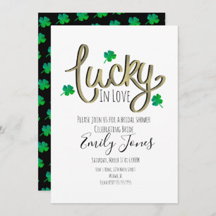 St Patrick Day Lucky in Liebe Gold Brautparty Einladung