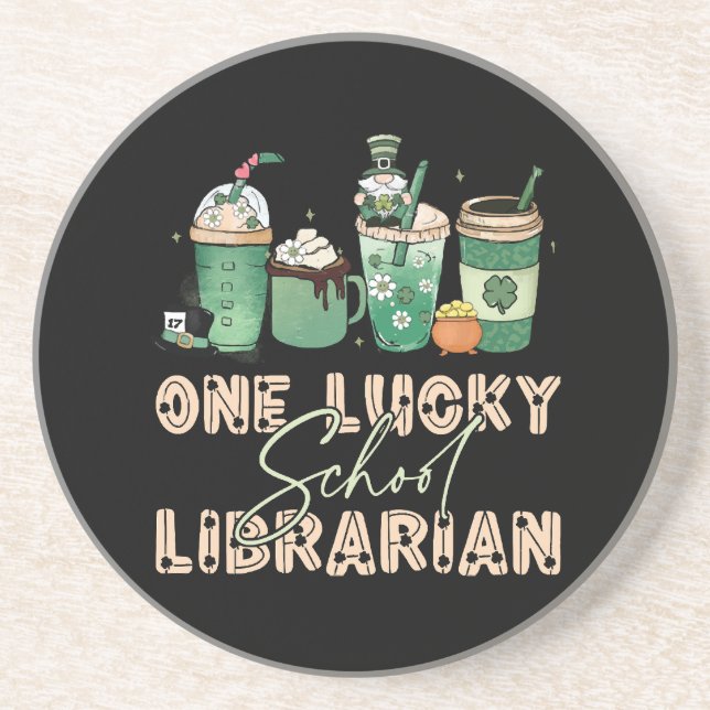 St. Patrick Day Lucky Librarian Getränkeuntersetzer (Vorne)