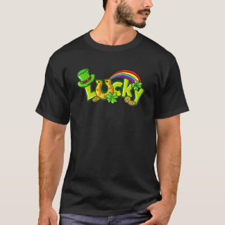 St Patrick Day Lucky mit Rainbow und S T-Shirt