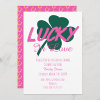 St Patrick Day Lucky Pink Bridal Dusche Einladung