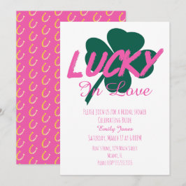 St Patrick Day Lucky Pink Bridal Dusche Einladung