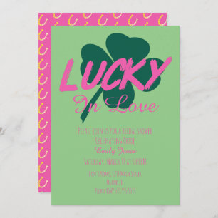 St Patrick Day Lucky Pink Bridal Dusche Einladung