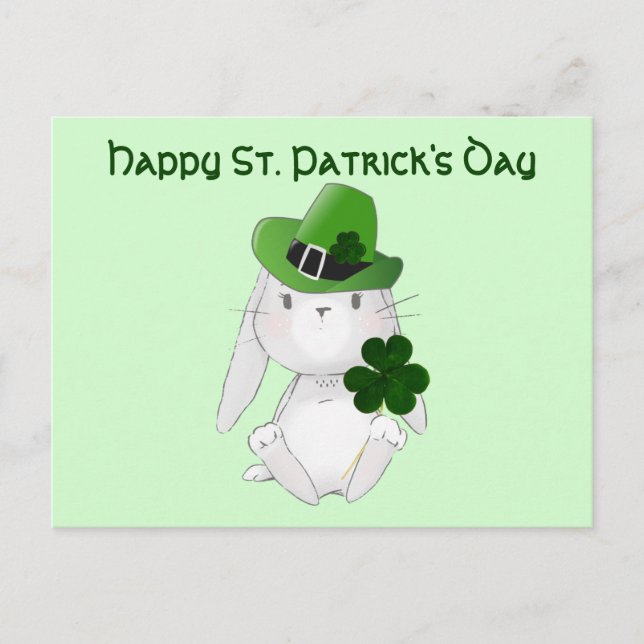 St. Patrick' Day mit Irish Bunny, bereit Wünsche Postkarte (Vorderseite)