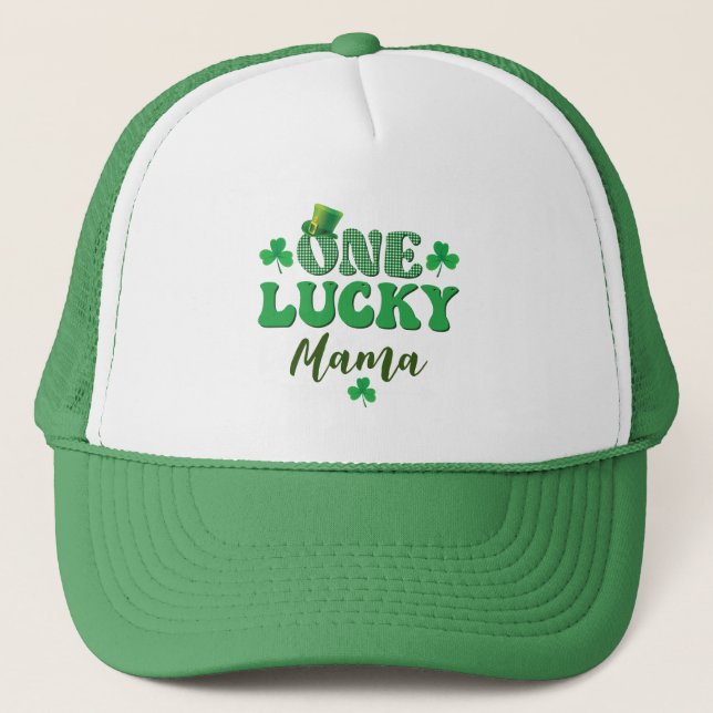 St. Patrick Day - One Lucky Mama Hat Truckerkappe (Vorderseite)