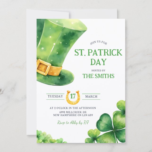 St. Patrick Day Party Invitation Einladung (Vorderseite)