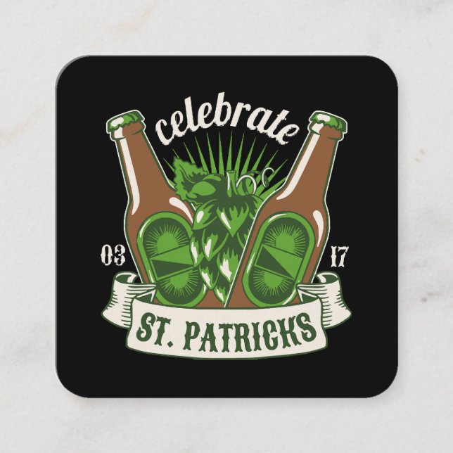 St. Patrick Day Quadratische Visitenkarte (Vorderseite)