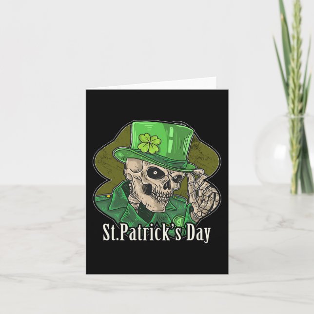 St Patrick Day Skeleton Clover Fun Sarcastic Karte (Vorderseite)