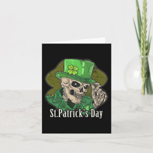 St Patrick Day Skeleton Clover Fun Sarcastic Karte