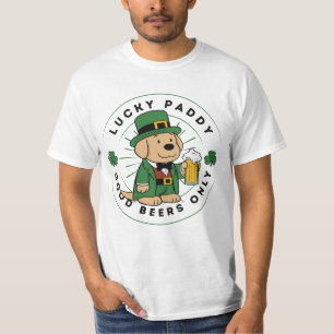 St Patrick Days Labrador Leprechaun Lucky Paddy T-Shirt