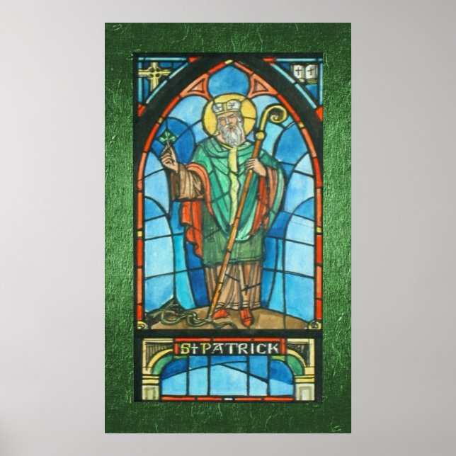 St. Patrick gestains Glasreproduction Poster (Vorne)