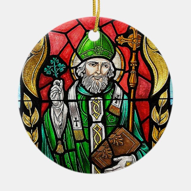 St. Patrick, Glass-Image, irisches Ornament (Vorne)