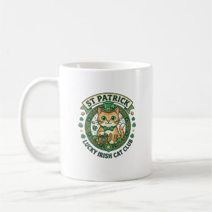 St. Patrick Glücklicher Irischer Katze Süße Katze Kaffeetasse