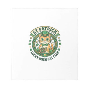 St. Patrick Glücklicher Irischer Katze Süße Katze Notizblock