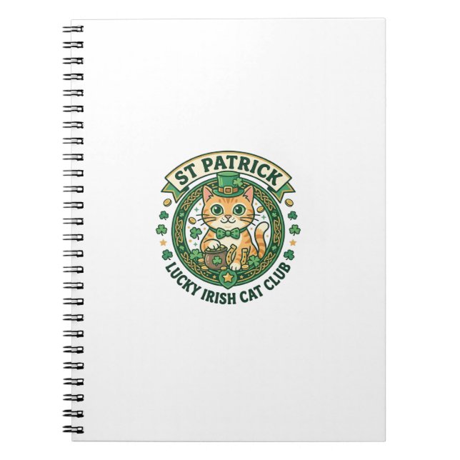 St. Patrick Glücklicher Irischer Katze Süße Katze  Notizblock (Vorderseite)