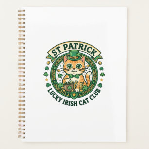 St. Patrick Glücklicher Irischer Katze Süße Katze Planer