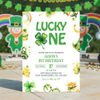 St. Patrick Glückspilz Erste Geburtstagseinladung