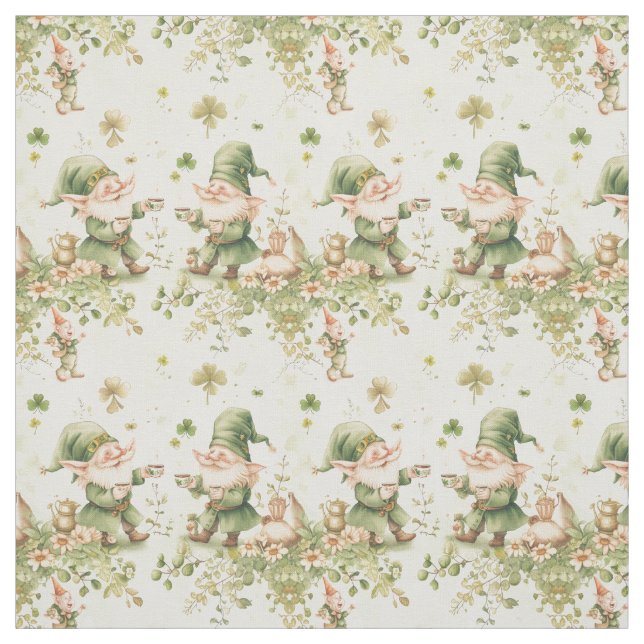 St Patrick Gnome Irish Coffee Pattern Stoff (Muster)