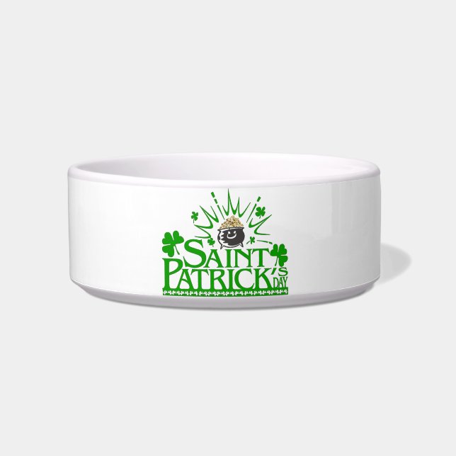 St Patrick Goldtopf-Haustier-Schüssel Napf (Vorderseite)