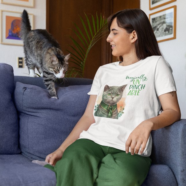 St Patrick Gray Cat Magical Un Pinchable Tri-Blend Shirt (Von Creator hochgeladen)