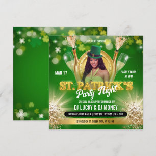 St Patrick Green Gold Party Flyer Einladung