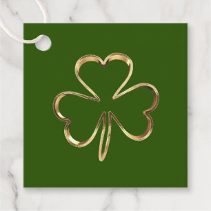 St. Patrick Green und Gold Irish Clover Kleeblatt Geschenkanhänger