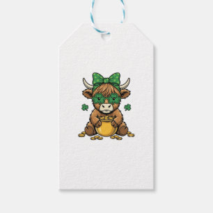 St. Patrick Highland-Kuh Topf aus Gold Vintage-Kun Geschenkanhänger