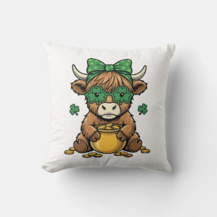 St. Patrick Highland-Kuh Topf des Goldes Vintage-K Kissen