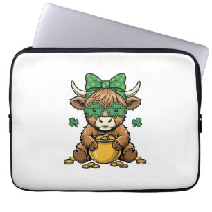 St. Patrick Highland-Kuh Topf des Goldes Vintage-K Laptopschutzhülle
